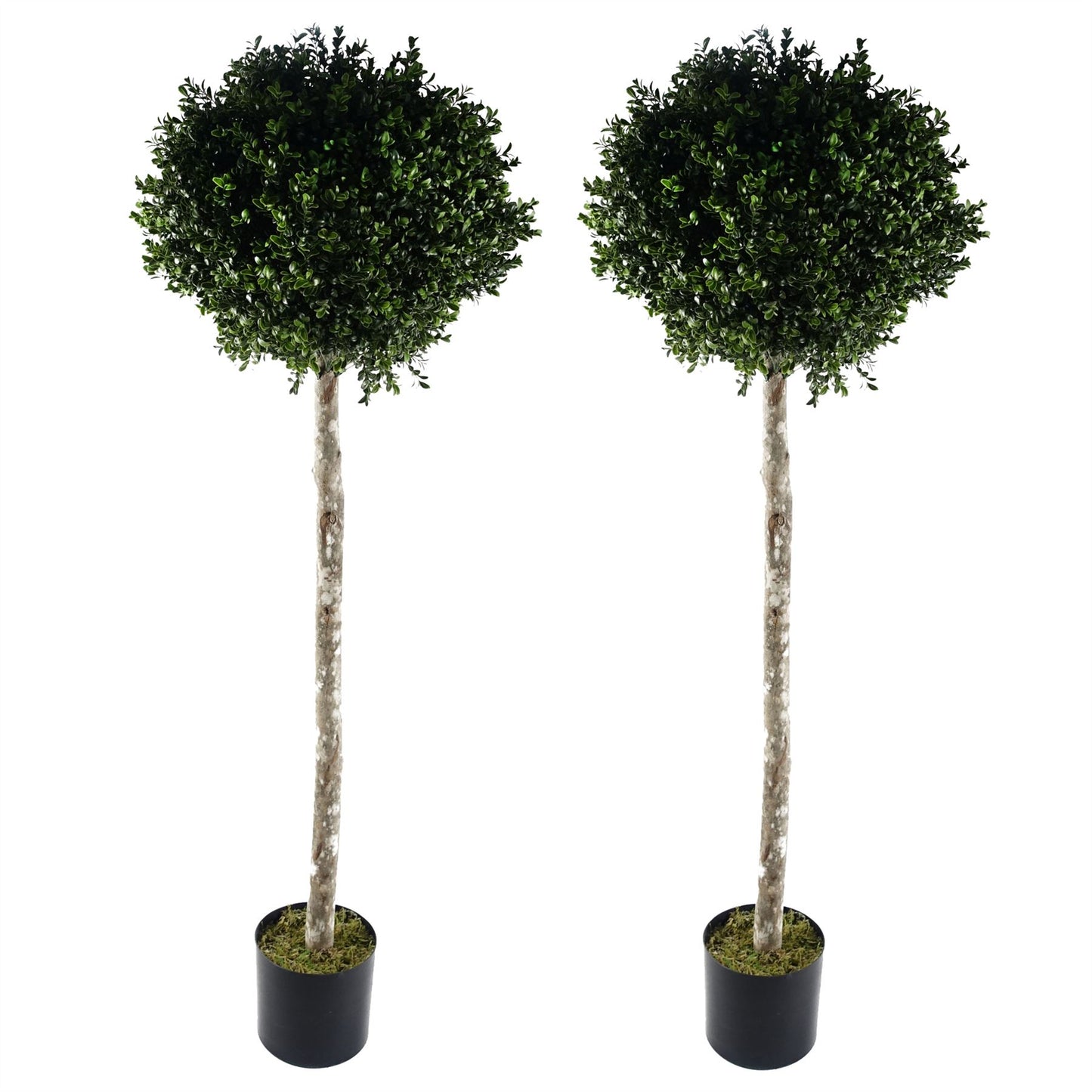Artificial 140cm Pair of Buxus Ball Tree UV Resistant Outdoor Topiary