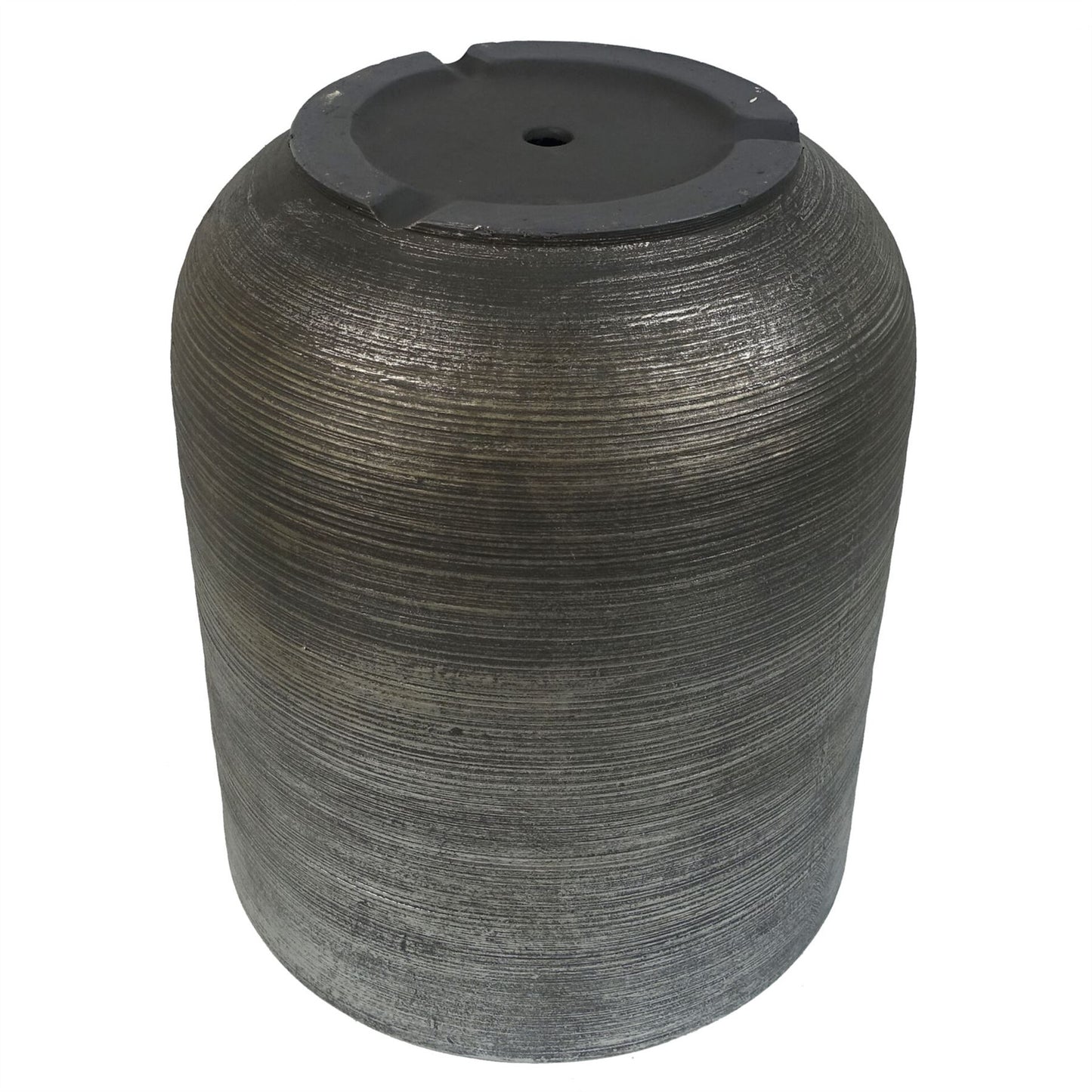39cm x 33cm Coya Silver Ridged Planter Large Composite Plant Pot – image 5