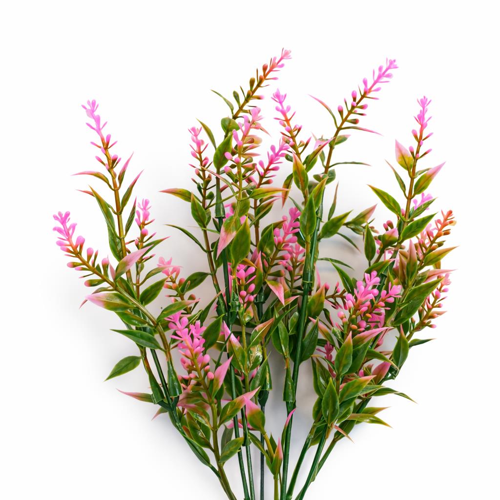 34cm Artificial Pink Heather Stem Plant – image 3