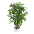 90cm Artificial Ficus Tree Silver Planter
