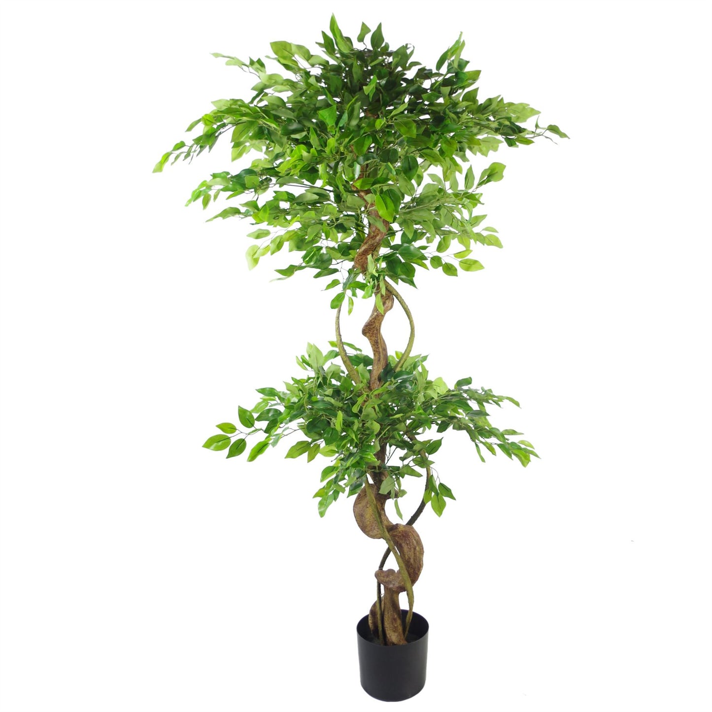 150cm Twisted Trunk Artificial Fruticosa Ficus Tree Silver Planter – image 4