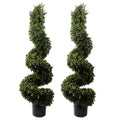 Artificial 120cm Pair of Spiral Boxwood Tree UV Resistant Outdoor