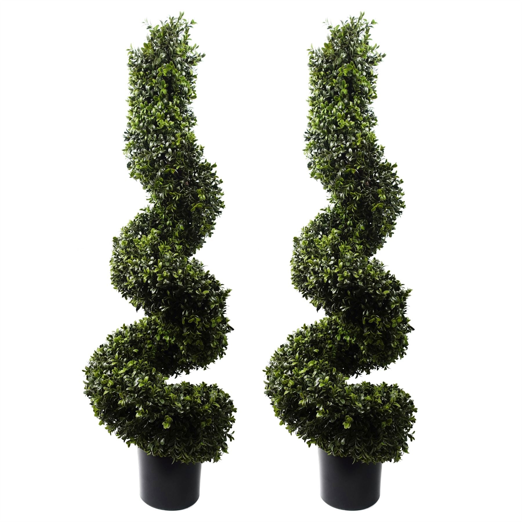 Artificial 120cm Pair of Spiral Boxwood Tree UV Resistant Outdoor