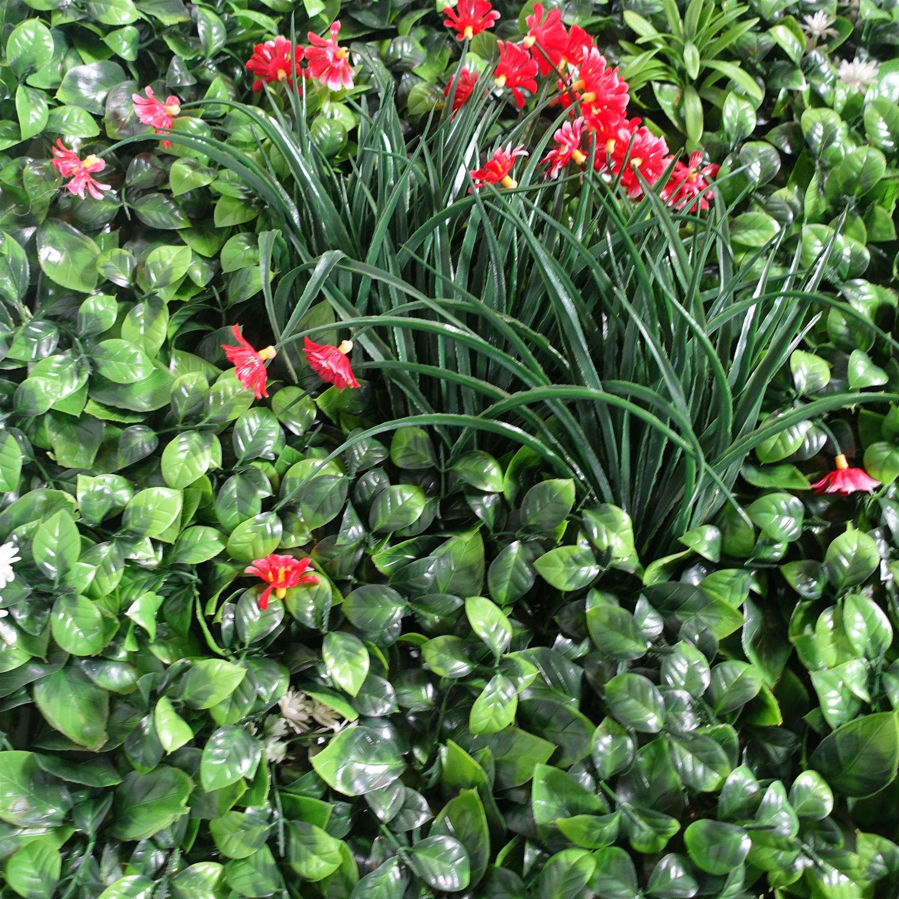 100cm Artificial Mixed Foliage Green Wall Panel Floral Detail Wall – image 3