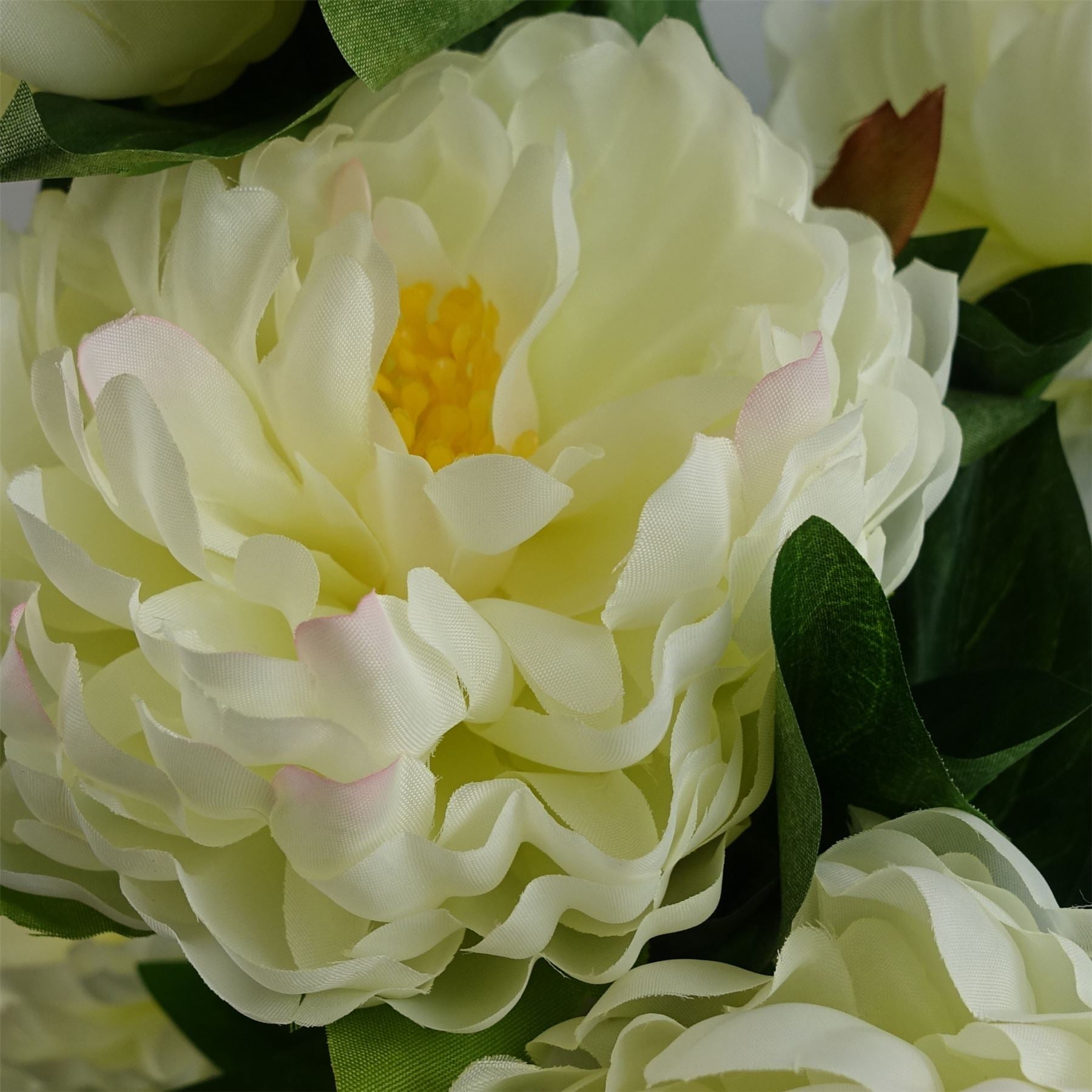 55cm Artificial White Peony Plant – image 3
