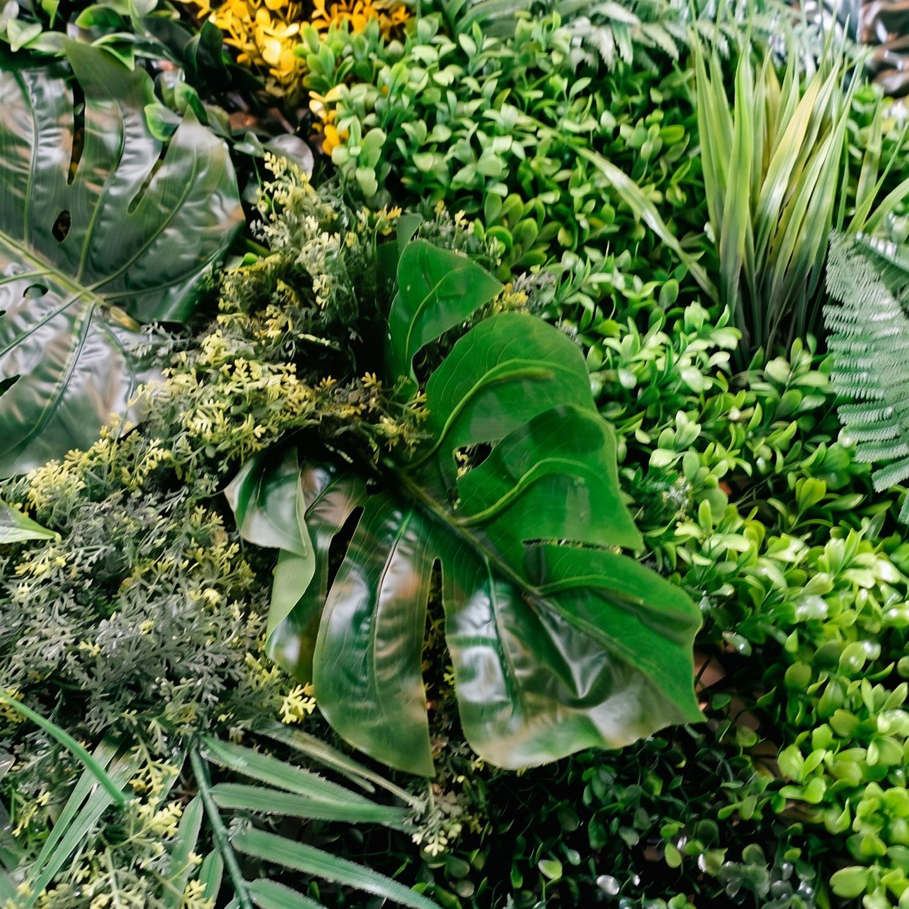 100cm Artificial Tropical Mixed Green Wall Panel Monstera Fern Foliage – image 5