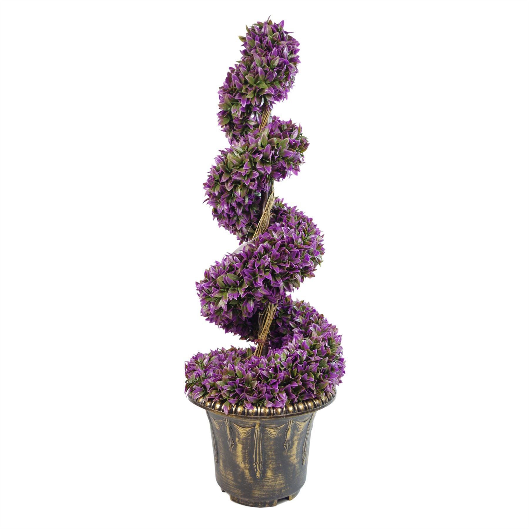 90cm Artificial Purple Large Leaf Spiral with Decorative Planter – image 2