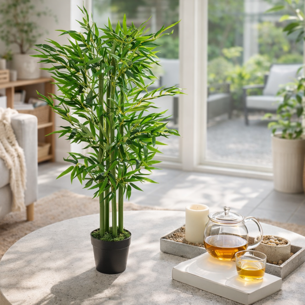 120cm Fat Leaf Artificial Bamboo Plants Trees XL – image 3
