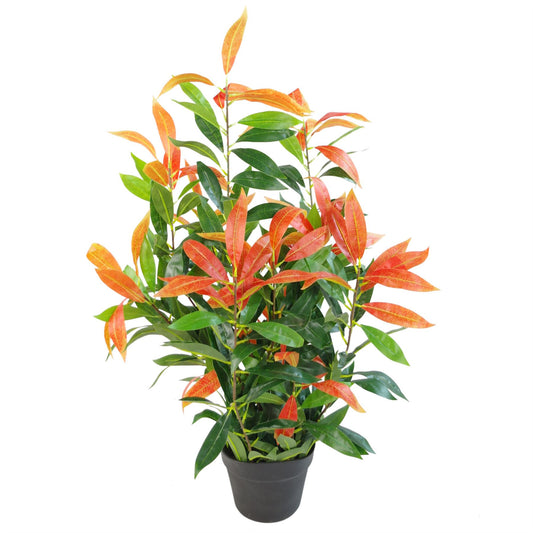 80cm Artificial Red and Green Ficus Plant – image 2