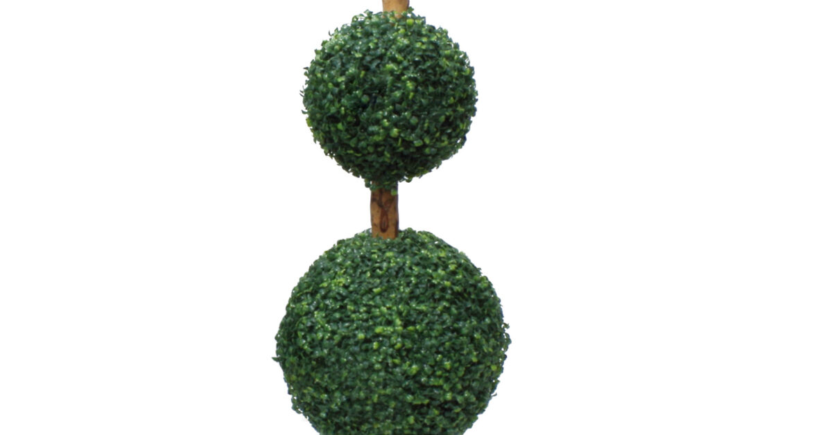 120cm Artificial Three Ball Topiary Tree UV Protected Leaf Design