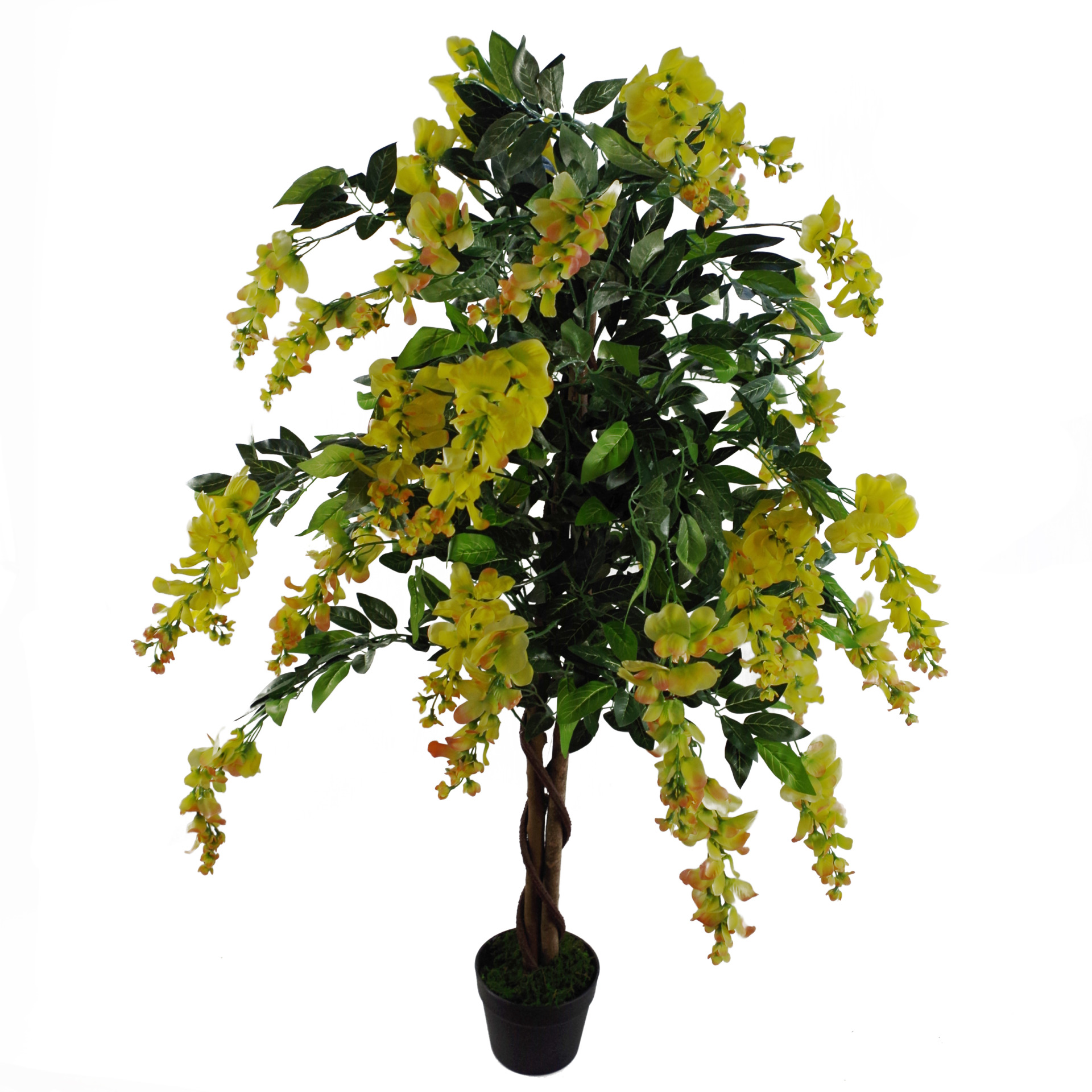 120cm Artificial Yellow Wisteria Tree Leaf Design Wholesale