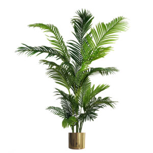 180cm Artificial Palm Tree Extra Large Gold Metal Planter