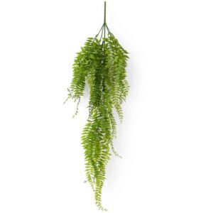 100cm Artificial Trailing Green Leaf Hanging Fern Plant with Wired Top Stems