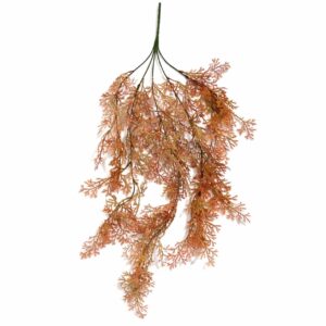 80cm Artificial Coral Fern Trailing Plant Autumn Orange Hanging Foliage