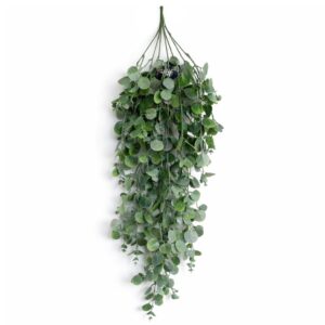 75cm Artificial Trailing Round Leaf Hanging Foliage Plant - Soft Eucalyptus Green