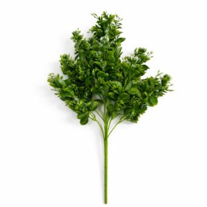 75cm Artificial Boxwood & Budding Foliage Bush Stem