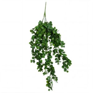 75cm Artificial Trailing Round Leaf Hanging Foliage Plant - Deep Forest Green