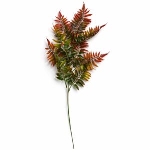 50cm Artificial Fern Spray Stem - Autumn Orange