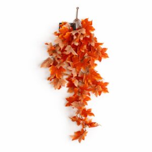 70cm Artificial Trailing Grape Ivy Plant Faux Hanging Foliage - Orange