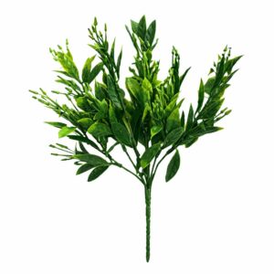 32cm Artificial Green Foliage Spray Stem – Faux Leafy Decorative Greenery